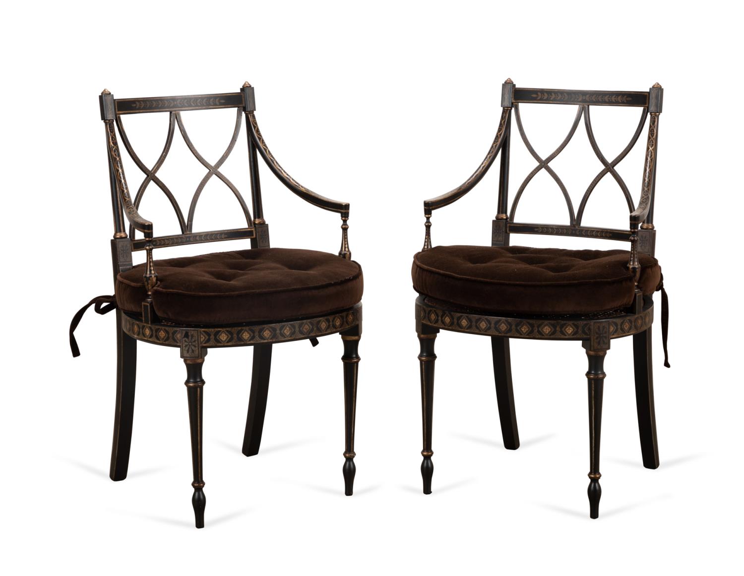 PAIR HICKORY CHAIR BLACK PARCEL
