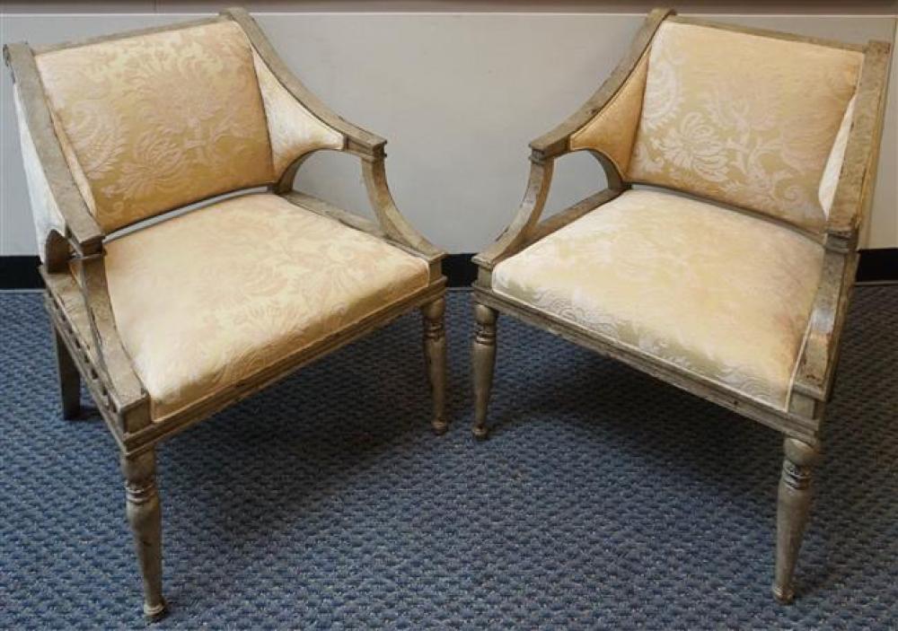 PAIR HICKORY CHAIR CHENILLE