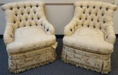 PAIR HICKORY CHAIR CO. TUFTED