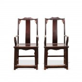 PAIR HIGH BACK CHINESE EBONIZE
