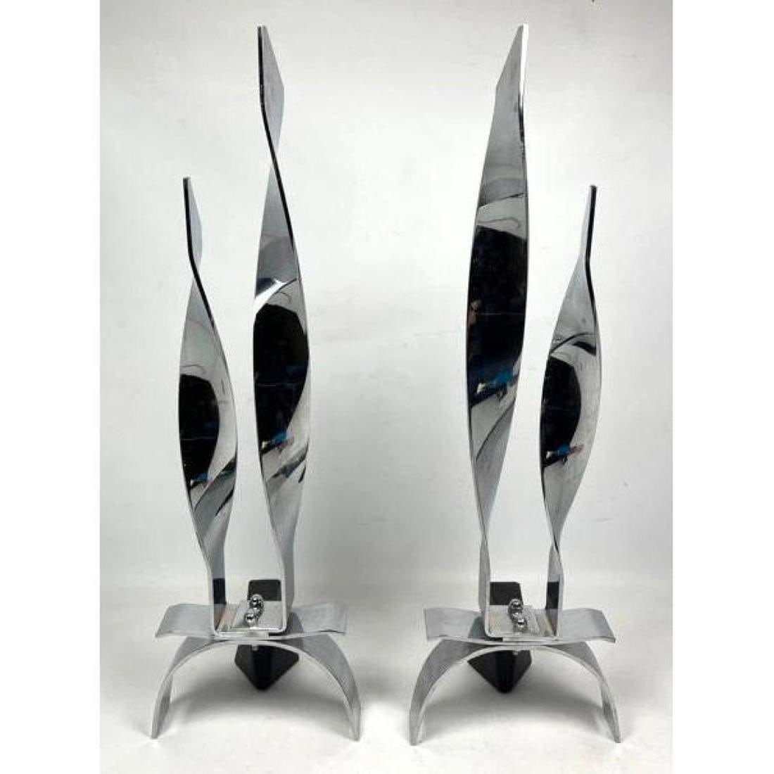 Pair High Polished Chrome Flame