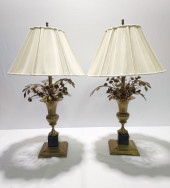 PAIR HOLLYWOOD REGENCY BRASS F