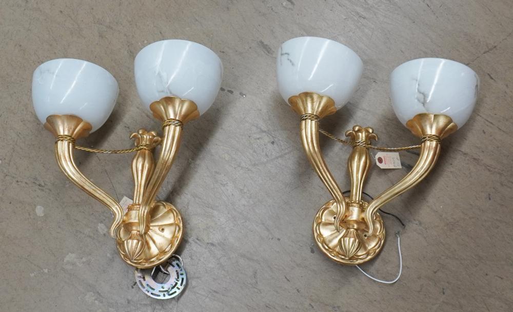 PAIR HOLLYWOOD REGENCY STYLE GOLD