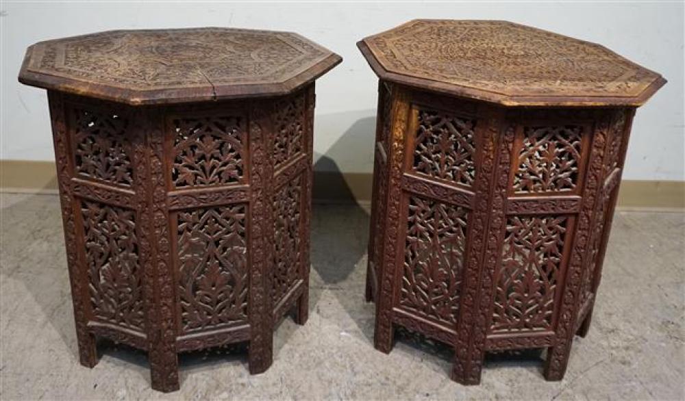 PAIR INDIAN CARVED PIERCED