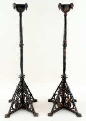 PAIR IRON AESTHETIC MOVEMENT C