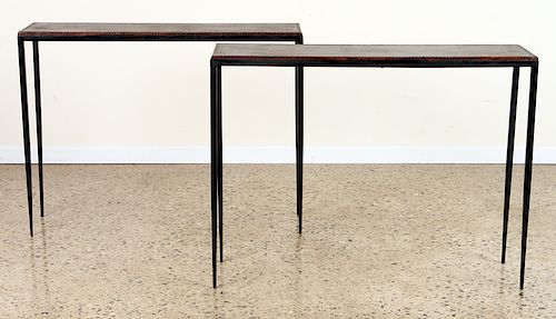 PAIR IRON CONSOLE TABLES MANNER