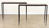 PAIR IRON CONSOLE TABLES MANNE