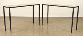 PAIR IRON CONSOLE TABLES MANNE