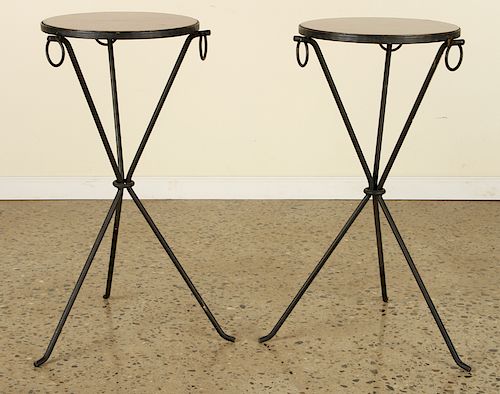 PAIR IRON DRINKS TABLES MANNER