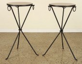 PAIR IRON DRINKS TABLES MANNER