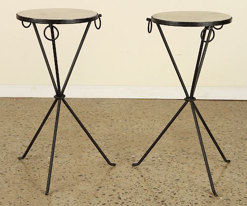 PAIR IRON DRINKS TABLES MANNER