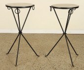 PAIR IRON DRINKS TABLES MANNER