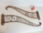 PAIR IRON HINGED SIGN HOLDERS