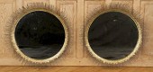 PAIR IRON SUNBURST MIRRORS MAN
