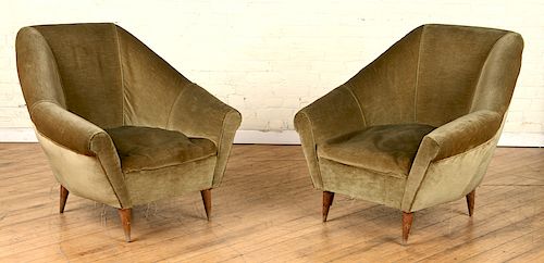 PAIR ITALIAN ARM CHAIRS MANNER OF