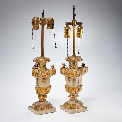 PAIR ITALIAN BAROQUE PAINTED