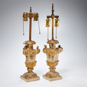 PAIR ITALIAN BAROQUE PAINTED G
