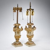 PAIR ITALIAN BAROQUE PAINTED G