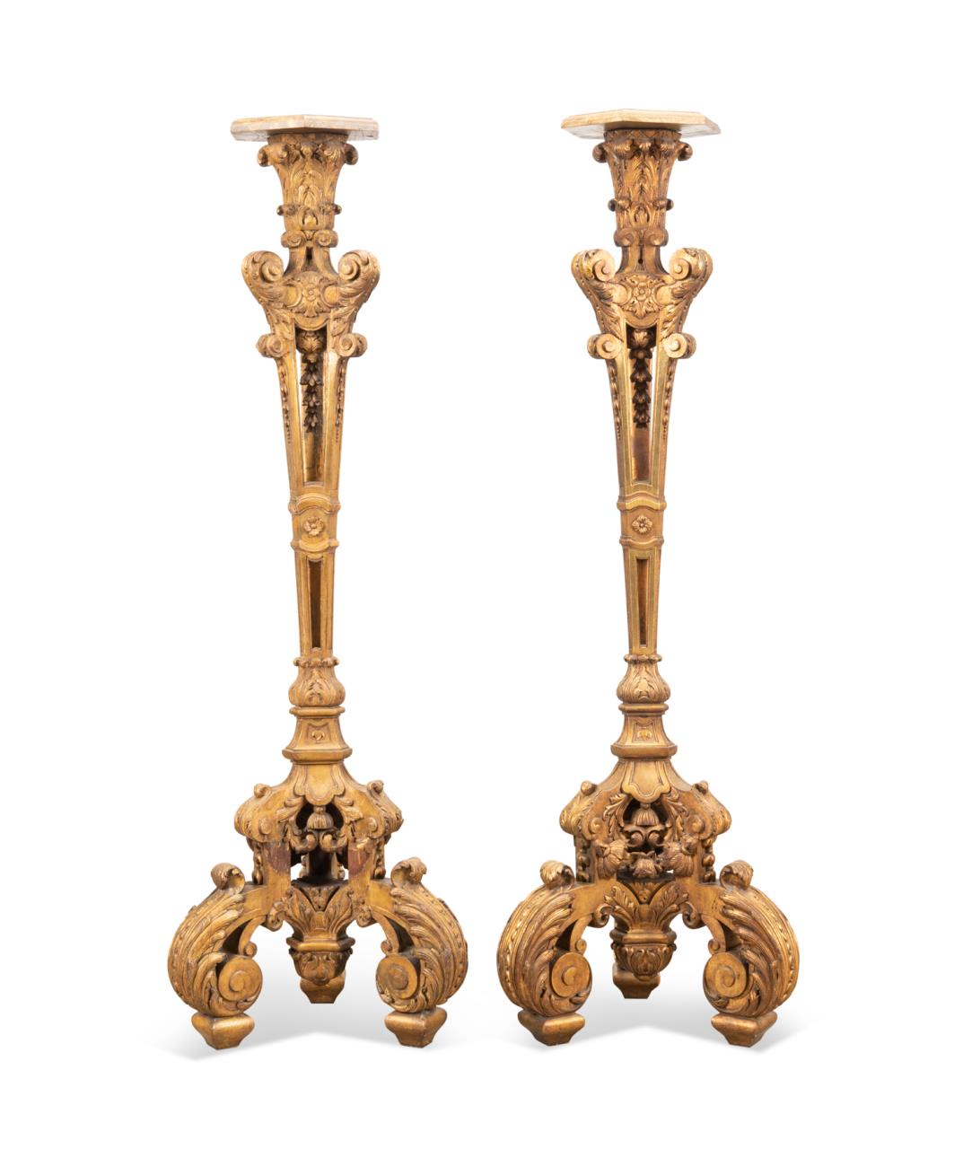 PAIR ITALIAN BAROQUE STYLE GILTWOOD