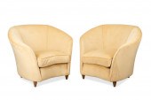 PAIR ITALIAN BARREL BACK UPHOL