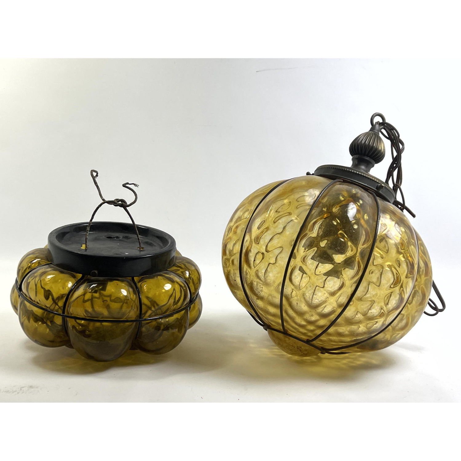Pair Italian Blown Glass Lamps with