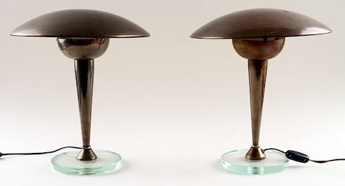 PAIR ITALIAN BRASS ONE LIGHT