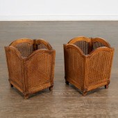 PAIR ITALIAN CANED WALNUT WAST