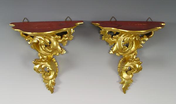 PAIR ITALIAN CARVED & GILDED ROCOCO