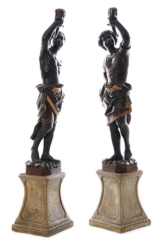Pair Italian carved giltwood