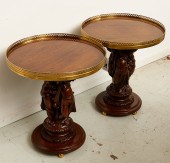 PAIR ITALIAN CARVED WALNUT PUT