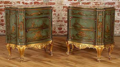 PAIR ITALIAN CHINOISERIE ONYX TOP