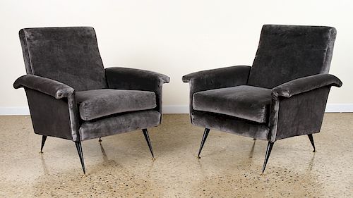 PAIR ITALIAN CLUB CHAIRS ON IRON