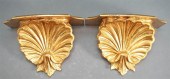 PAIR ITALIAN GILTWOOD SHELL-FO