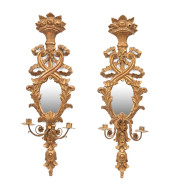 PAIR ITALIAN GILTWOOD TWO-LIGH
