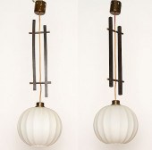 PAIR ITALIAN IRON BRONZE CHAND