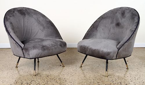 PAIR ITALIAN LOUNGE CHAIRS FLARED