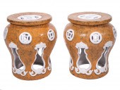 PAIR ITALIAN MAJOLICA SIGNED G