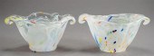 PAIR ITALIAN MURANO GLASS WHIT