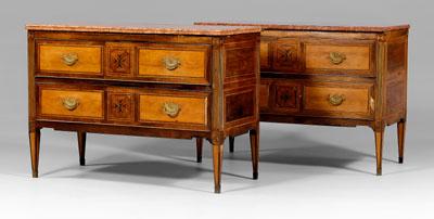 Pair Italian neoclassical commodes: