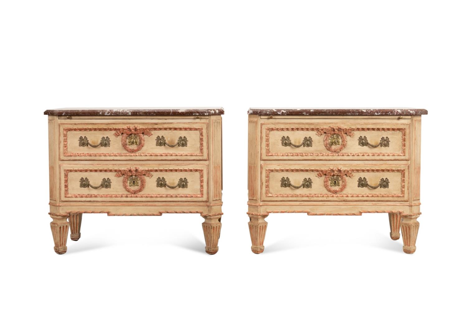 PAIR ITALIAN PAINTED CHESTS WITH