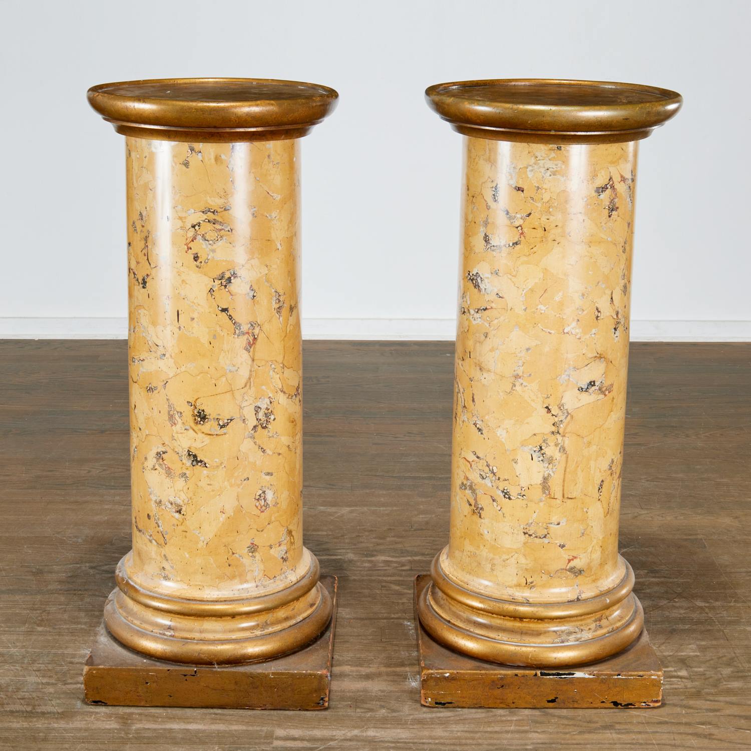 PAIR ITALIAN PARCEL GILT