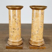 PAIR ITALIAN PARCEL GILT SCAGL