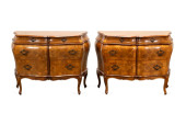 PAIR, ITALIAN PARQUETRY WALNUT