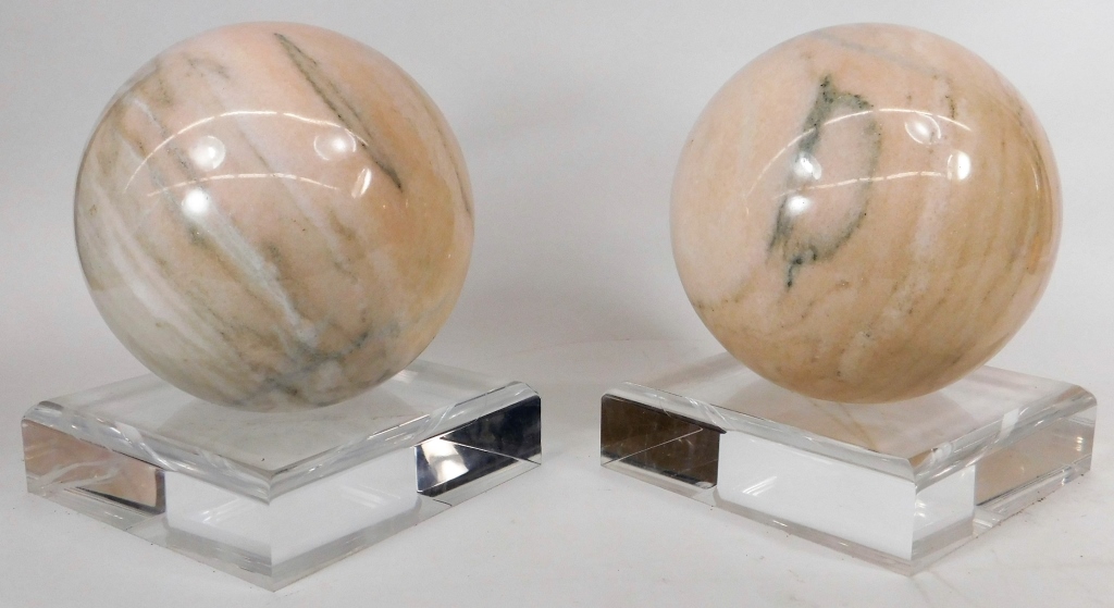 PAIR ITALIAN POLISHED MARBLE