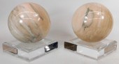 PAIR ITALIAN POLISHED MARBLE S