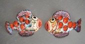 PAIR ITALIAN POLYCHROME GLAZE