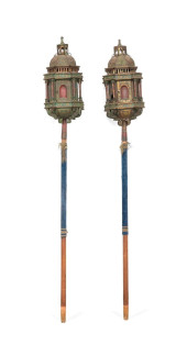 PAIR ITALIAN POLYCHROME GONDOL