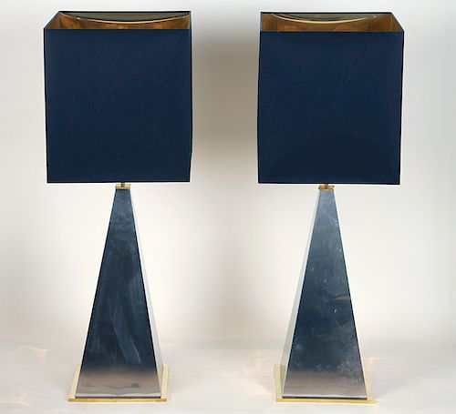 PAIR ITALIAN PYRAMID FORM STEEL