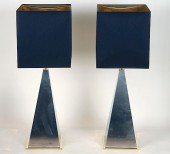 PAIR ITALIAN PYRAMID FORM STEE