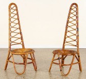 PAIR ITALIAN RATTAN CHAIRS S-F